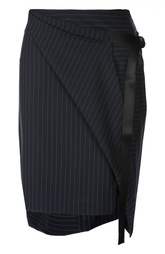 Мини-юбка асимметричного кроя в полоску DKNY