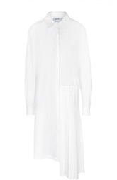 Платье-рубашка асимметричного кроя с плиссировкой DKNY
