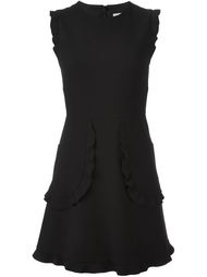 платье без рукавов с оборками  Red Valentino