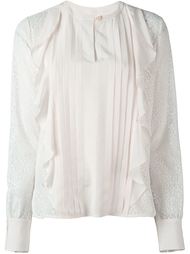 embroidered panel ruffled blouse See By Chloé