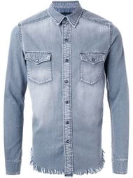 fringed hem denim shirt Hl Heddie Lovu