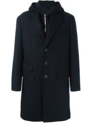 layered hooded coat Neil Barrett