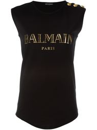logo print tank top  Balmain