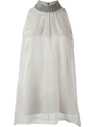 metallic trim top Brunello Cucinelli