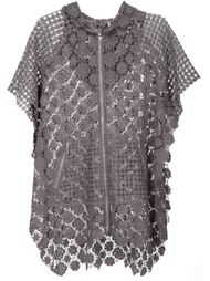 crochet short sleeved hooded jacket Elie Tahari