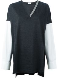 short sleeve V-neck jumper Brunello Cucinelli