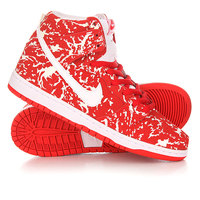 Кеды кроссовки высокие Nike SB Dunk High Premium Red/White