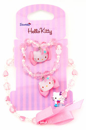 Набор: бусы, браслет Hello Kitty