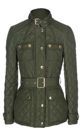 Стеганая куртка с поясом и накладными карманами Burberry Brit