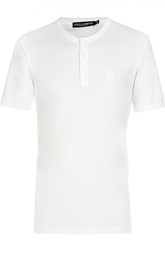 Хлопковая футболка с  вырезом henley Dolce &amp; Gabbana