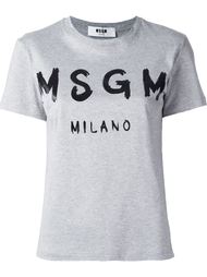 футболка с принтом логотипа  MSGM