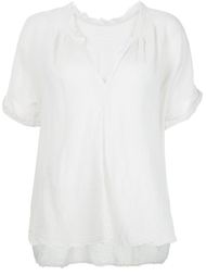 frayed edge V-neck top  Raquel Allegra