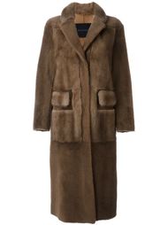 textured long coat Blancha