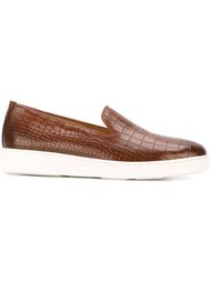 embossed crocodile effect sneakers Santoni