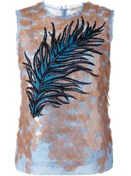 sequined feather embroidery top Emilio Pucci