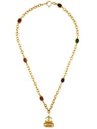 длинное ожерелье с подвеской-логотипом Chanel Vintage