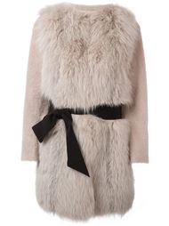 belted fur coat Blancha