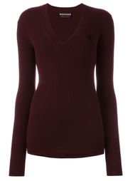 ribbed v-neck top Rochas
