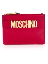 клатч с бляшкой с логотипом Moschino