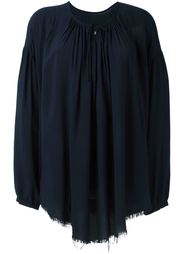 shirred V-neck peasant blouse Raquel Allegra