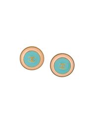 CC button clip-on arrings Chanel Vintage