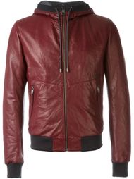 leather hooded jacket Dolce &amp; Gabbana