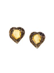 'Rock' heart clip-on earrings Yves Saint Laurent Vintage