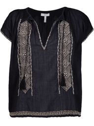 embroidered V-neck blouse Joie