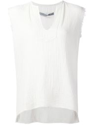 raw edge V-neck top Raquel Allegra