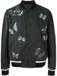 университетская куртка с вышивкой бабочек Valentino