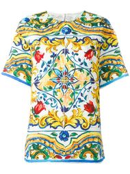 Majolica print brocade top Dolce & Gabbana