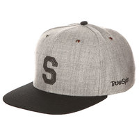 Бейсболка с прямым козырьком TrueSpin Abc Snapback Dark Grey/Black Leather-s