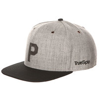 Бейсболка с прямым козырьком TrueSpin Abc Snapback Dark Grey/Black Leather-p