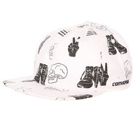 Бейсболка с прямым козырьком Converse Deconstructed Pattern Cap Sneaker/Flag/Piece Print White