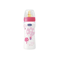 Бутылочка Well-Being Girl 4мес.+, лат.соска, РР, 330мл., CHICCO