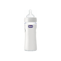 Бутылочка Well-Being Glass 2 мес.+, сил.соска, стекло,240мл., CHICCO