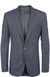 Приталенный однобортный пиджак в клетку HUGO BOSS Black Label