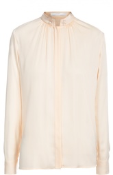 Шелковая блуза прямого кроя с воротником-стойкой HUGO BOSS Black Label