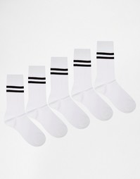 Комплект из 5 пар полосатых носков ASOS - Monochrome