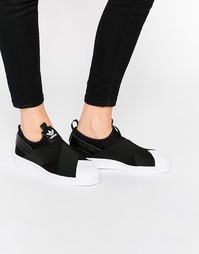 Черные кеды-слипоны adidas Orginals Superstar - Черный