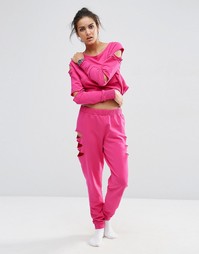 Джоггеры с прорехами ASOS LOUNGE - Hot pink