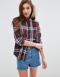 ASOS Boyfriend Shirt in Oxblood Check - Мульти