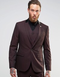 Пиджак кроя слим ASOS - Burgandy