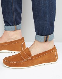 Светло-коричневые замшевые лоферы KG By Kurt Geiger - Рыжий