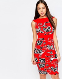 Платье-футляр с цветочным принтом Vesper - Красный