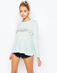 Лонгслив с принтом Hollywood Wildfox Princess - Rainy day blue