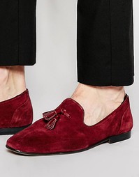 Бордовые замшевые лоферы с кисточками ASOS - Burgundy