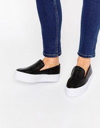 Кроссовки-слипоны ASOS DUCHESS - Черный змеиный