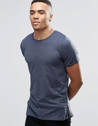 Удлиненная футболка с молниями Jack &amp; Jones - Темно-синий