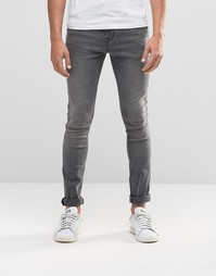 Ультразауженные джинсы скинни серого выбеленного цвета ASOS - Серый